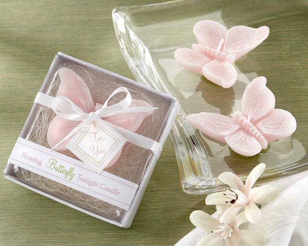 Floating Butterfly Tea Light in Garden-Themed Gift Box (Set of Four)