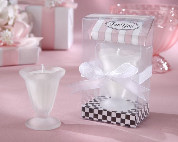 "Sweet Treats" Glass Sundae Candle in Ice Cream Parlor Gift Box (Set of Four)