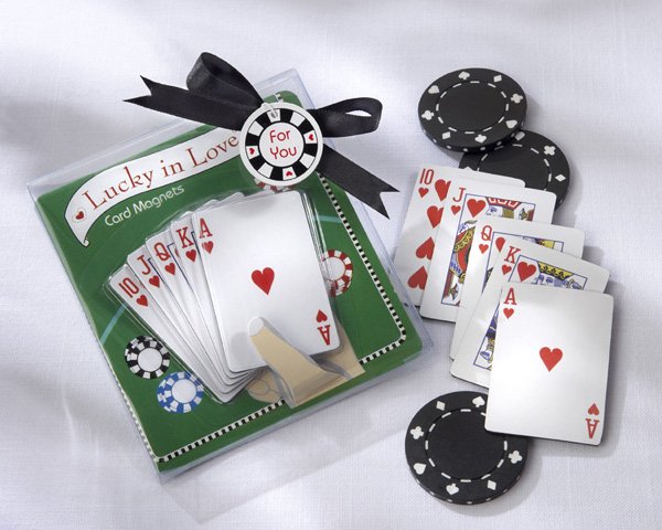 "Lucky in Love" Playing Card Magnets (Set of Five)