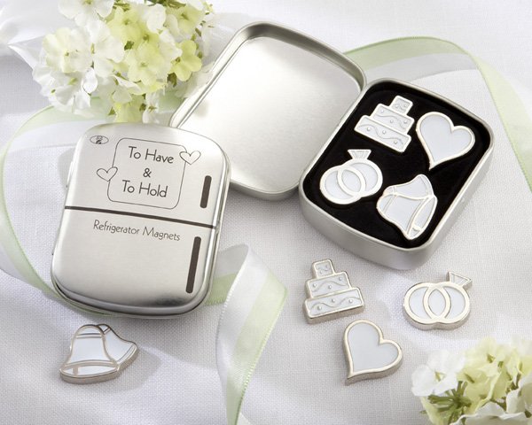 "To Have & To Hold" Set of Four Magnets in Classic "Refrigerator" Tin