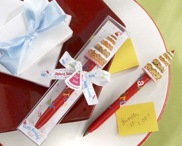 "Happy Birthday!" Pen in Festive Party Gift Box with Imprinted Ribbon