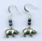 Grizzly Bear Mascot Earrings