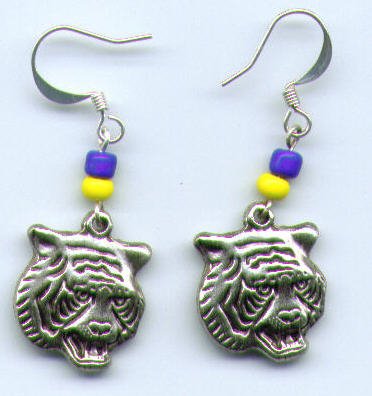Tiger Mascot Earrings