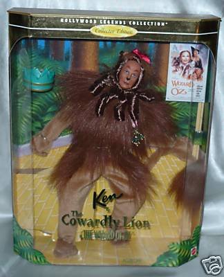 Ken as the Cowardly Lion Wizard of Oz NRFB Collector Hollywood Legends! 1997