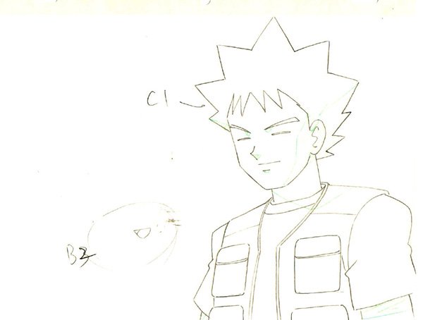 Brock Smiling Pokemon Production Sketch