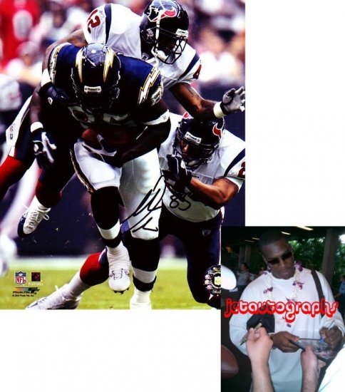 ANTONIO GATES SIGNED CHARGERS 8X10 PHOTO PIC PROOF SIGNING