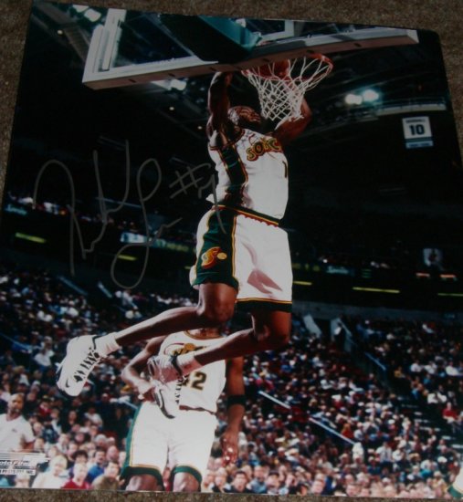 RASHARD LEWIS SIGNED SONICS 16X20 PHOTO PIC PROOF SIGNING MAGIC
