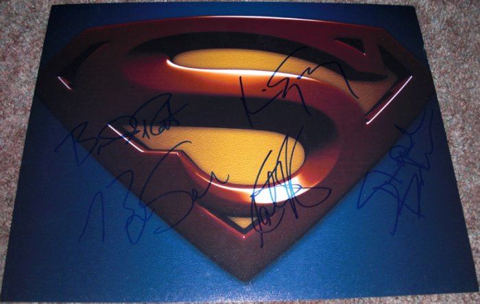 SUPERMAN RETURNS CAST SIGNED 11X14 LOGO PHOTO BY ROUTH SPACEY BOSWORTH BENDER SINGER PIC PROOF