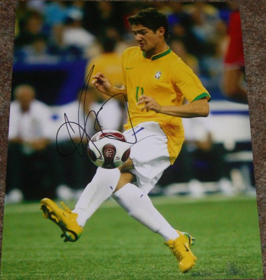 ALEXANDRE PATO SIGNED BRAZIL BRASIL 11X14 PHOTO PIC PROOF