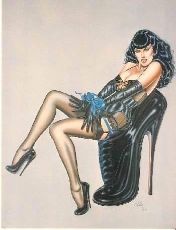 Olivia de Berardinis O Card Bettie Page Pin-up Notecard with Envelope