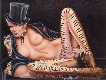 Olivia de Berardinis O Card "Tickle My Ivories" Pin-up Notecard with Envelope