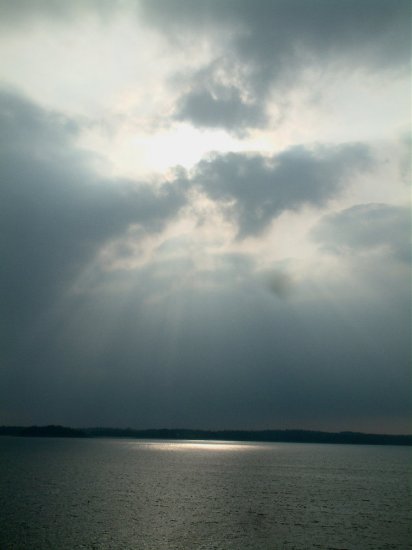 An approaching storm at sea