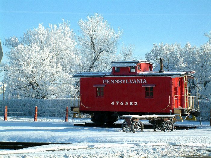 A rare sight in PA....heavy Hoar Frost on the caboose