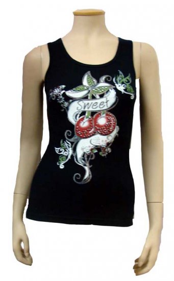 Sweet Cherry Glitter Tanktop Size Large