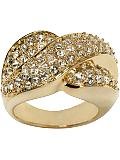 Beautiful Large Gold and Cubic Zirconia Ring-sz 6
