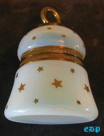 French Opal Glass Lighter Tobacciana Art Glass 24KT