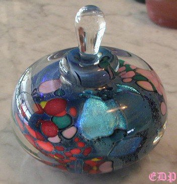 Rollin Karg Dichroic Art Glass Perfume Bottle