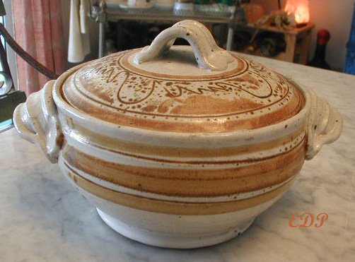 French Ceramic HAG Pottery Tureen Handmade