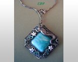 Oriental Asian Enamel Filigree Serpent Necklace Pendant