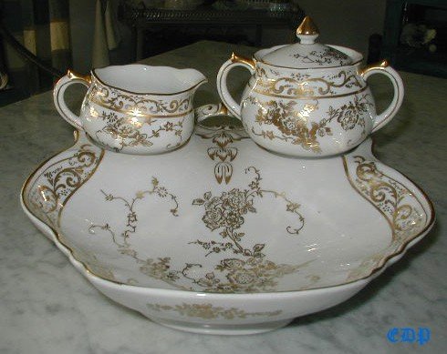 4PC Strawberry Serving Set Milk Jug Sugar Bowl Austria