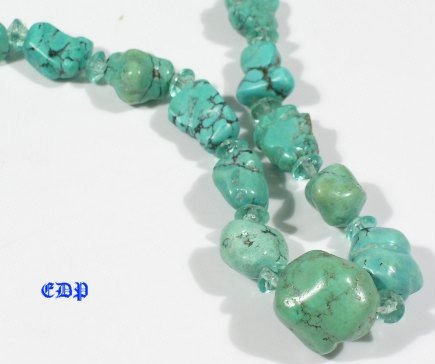 Estate Spiderweb Matrix Turquoise Necklace Knucklebone