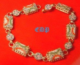 Antique Micro Mosaic Flower BRACELET Italy Italian