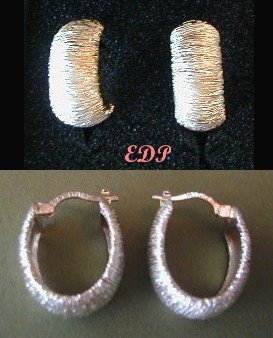 Italian Sterling Designer Hoop Earrings Italy 10 Grams