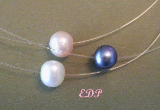 Designer 14Kt Floating Pearls Illusion Necklace Pearl