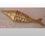Fish Koi Charm Pendant Moves 3 1/2" Golden Ornate