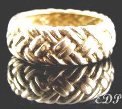 Sterling Unisex Braid Band Ring Sz 9 1/2 Italy