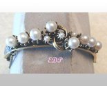 Florenza Gold Tone Faux Pearl Bangle Bracelet Designer