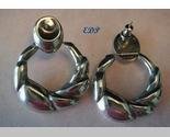 Italian Sterling Modernist Doorknocker Earrings Italy