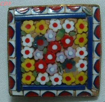 Antique Italian Micro Mosaic Floral PIN or Brooch