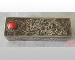 Italian Peruzzi Lipstick Case Coral Etched ART DECO