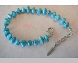 Native American Sterling Turquoise Bracelet Feather Charm