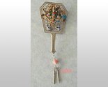 Chinese Dragon Enamel Filigree Fan Brooch Pin