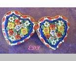 Micro Mosaic Flowers PIN or Brooch Double Hearts Italy