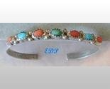 Native American Sterling Colored Stones Cuff Bracelet