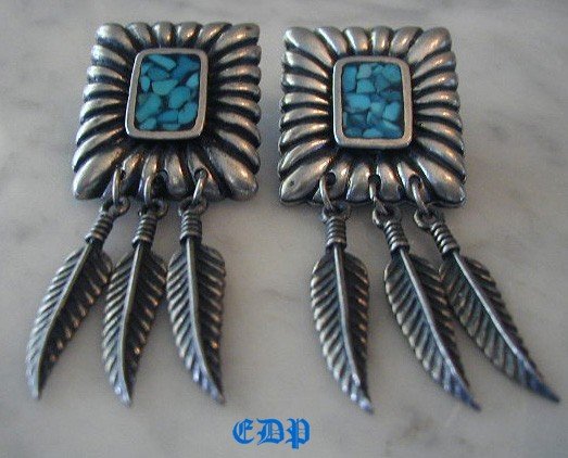 Native American Elizabeth Guerro Turquoise Earrings