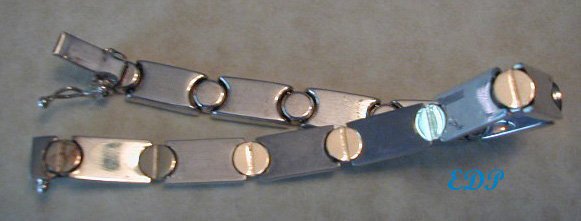STERLING Bracelet Gold Screwheads Unisex Italy Link