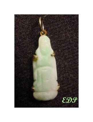 Carved JADEITE JADE Asian Immortal Deity PENDANT CHARM