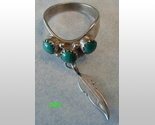 Native American Malachite Sterling Feather Dangle Ring