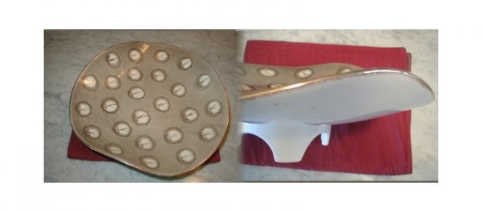Estate Pottery Footed Serving Platter Designer Gallery