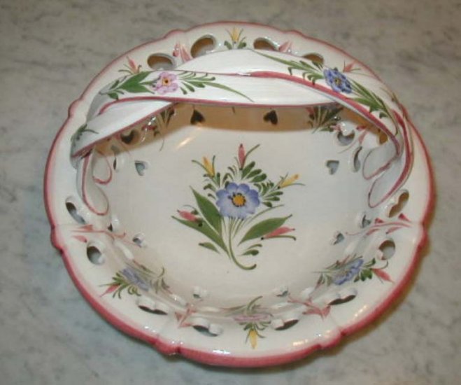 Porcelain Basket Handmade Bowl Baskets Floral Pottery