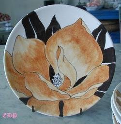 Ernestine Salerno Italy Hand Painted Floral Plate
