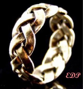 Sterling Band Ring Sz 6 Italy Unisex Open Braid Wide
