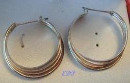 Sterling Earrings 4 in 1 Hoop Italy Italian Pierced