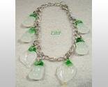 Italian Murano Art Glass Fruit Sterling Charm Bracelet