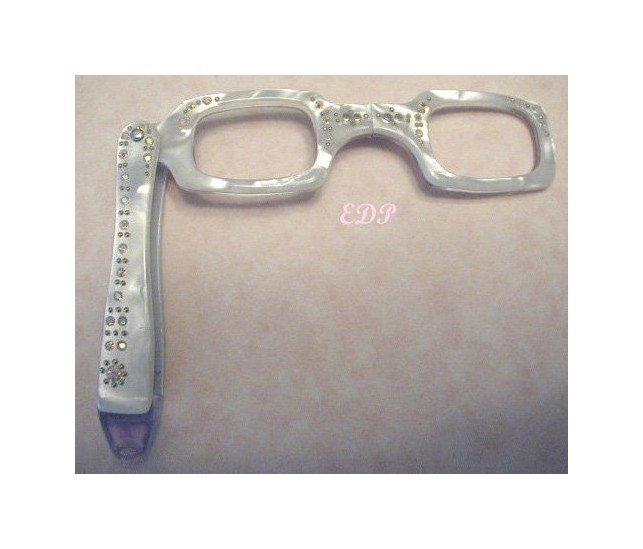 Vintage Pearlescent Lorgnette Folding Eyeglass Frame