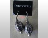 Oza Plynton NICOGATI Enamel Pewter Dangle Earrings MWT